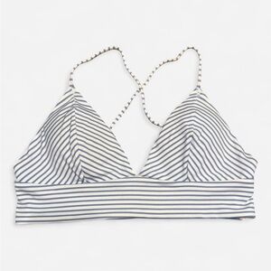 H&M Blue and White Striped Bikini Top